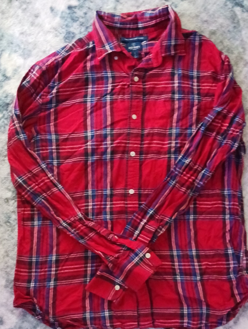 OLD NAVY Slim Fit Button Down Plaid Shirt Xl